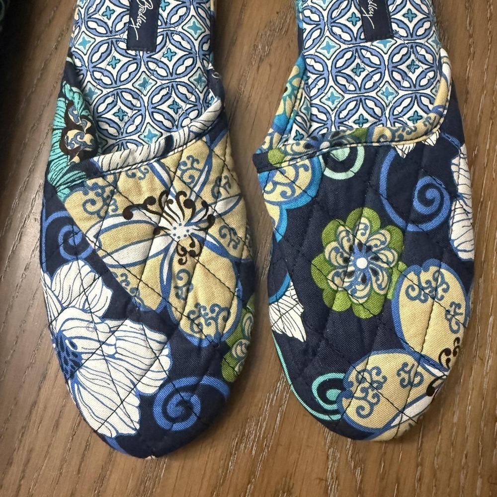 Vera Bradley Slippers Women Size Small 5-6 Multicolor Quilted Travel Case Floral - Picture 4 of 7